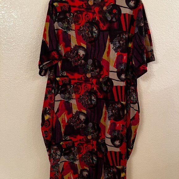 Colorful Tribal Print Dress Plus Size 5X Art You Wear‎ Zanzea Collection Linen - Picture 3 of 7